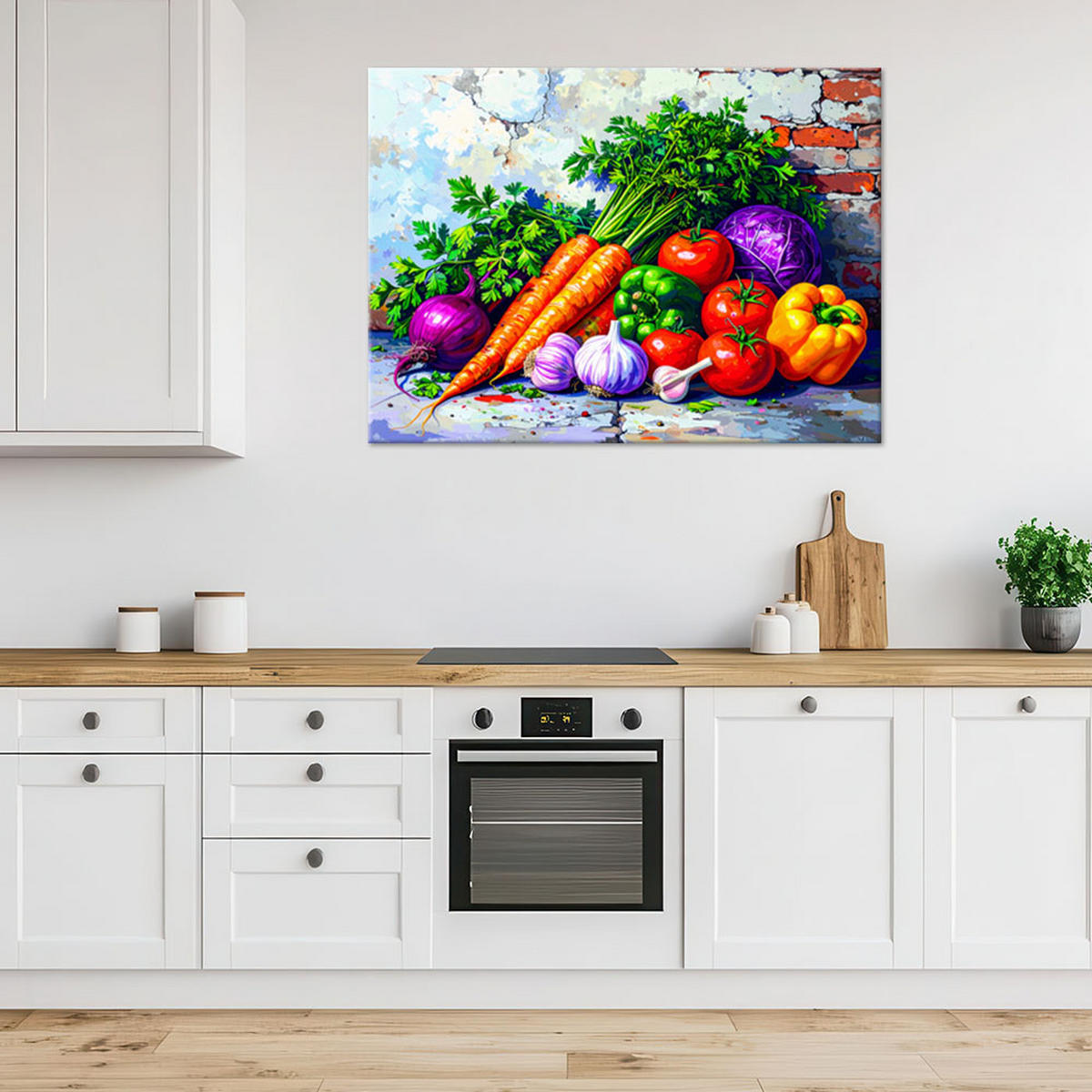 LEINWANDBILD bunte Gemüse Pflanzen 120x80cm - Multicolor, Textil (120/80cm) - Feeby