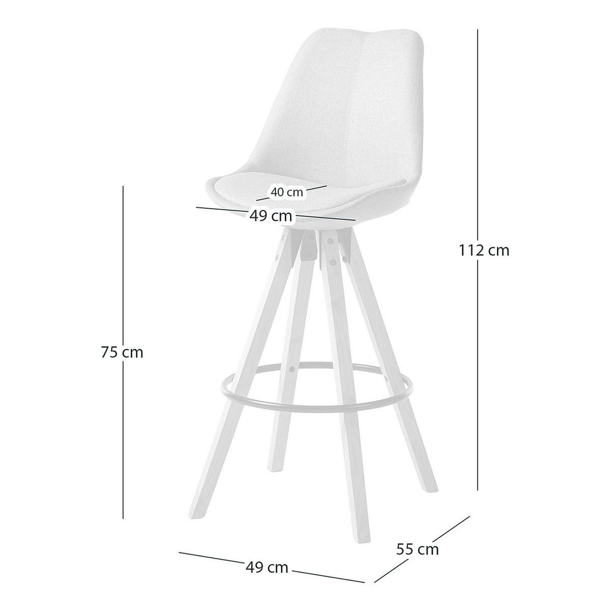 BARSTUHL-SET - Braun/Mintgrün, Textil (49/112/55cm) - home24