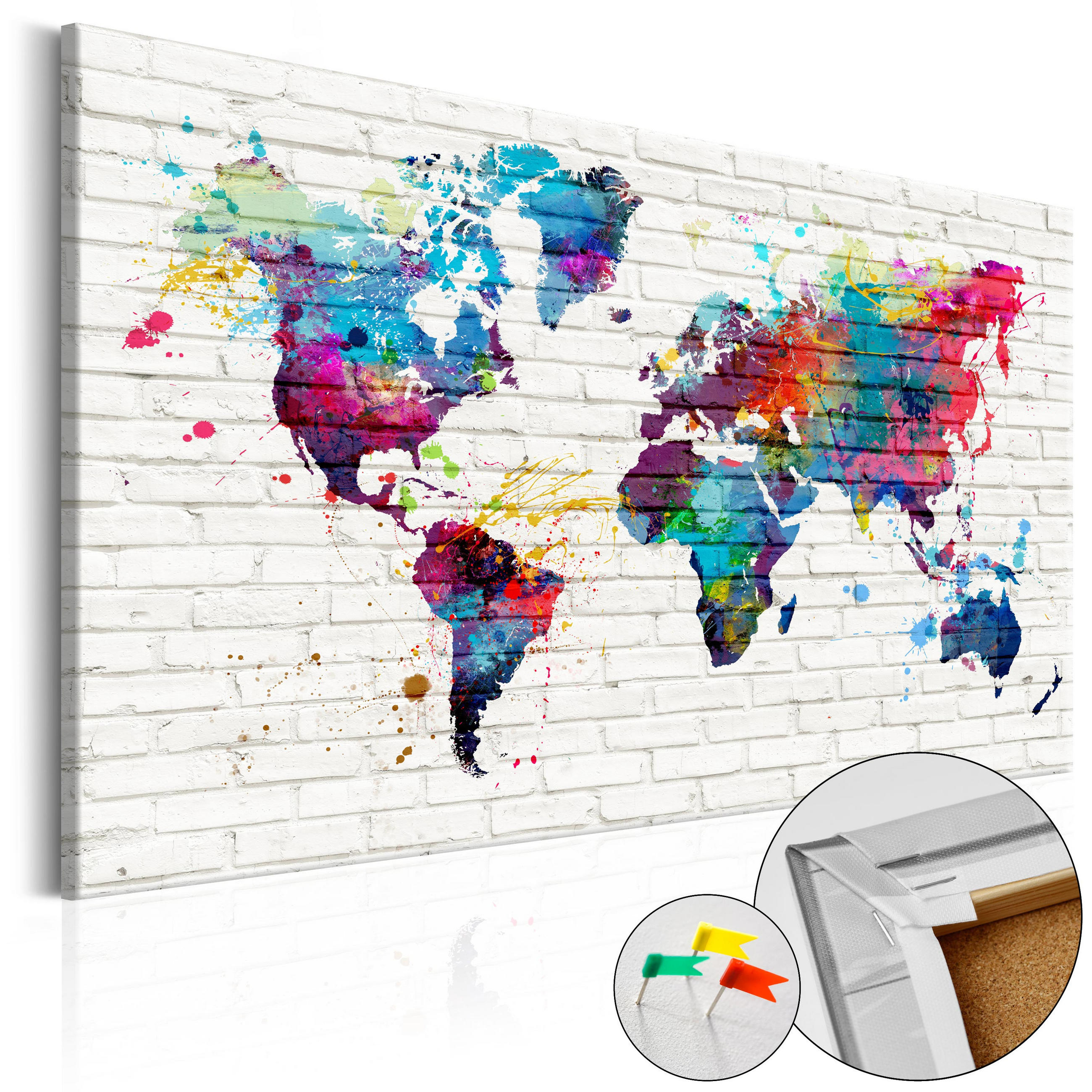 PINNWANDBILDER Bunt 120/80 cm - Multicolor/Weiß, Naturmaterialien/Textil (120/80cm) - KUNSTLOFT