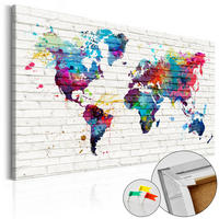 PINNWANDBILDER Bunt 90/60 cm - Multicolor/Weiß, Naturmaterialien/Textil (90/60cm) - KUNSTLOFT