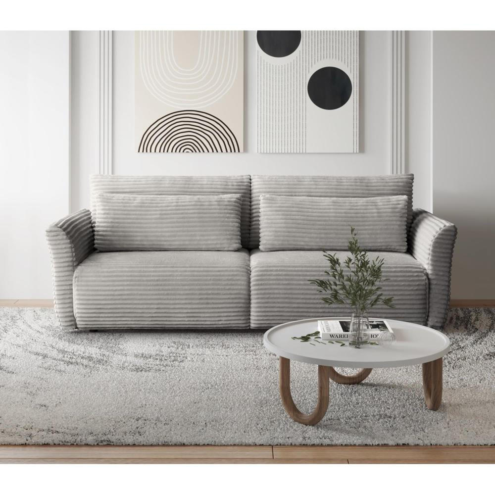 SCHLAFSOFA Samir 3-Sitzer cappuccino - Schwarz/Cappuccino, Kunststoff/Textil (240/92/108cm) - Beautysofa