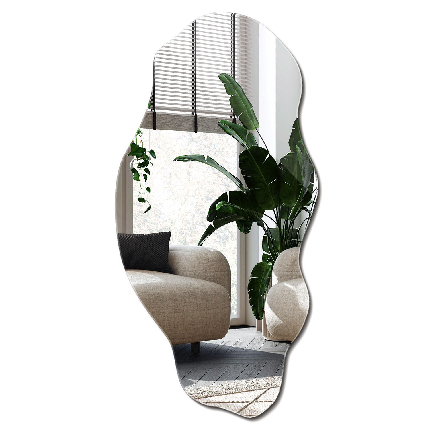 SPIEGEL 45x90 cm asymmetrisch - Transparent, Glas (45/90/0.4cm) - Wallfluent