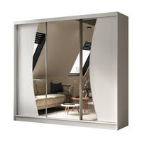 SCHWEBETÜRENSCHRANK Vex 240 cm mit Spiegel, 3-türig, weiß - Weiß, Kunststoff (240/216/61cm) - Margaret Hadas24
