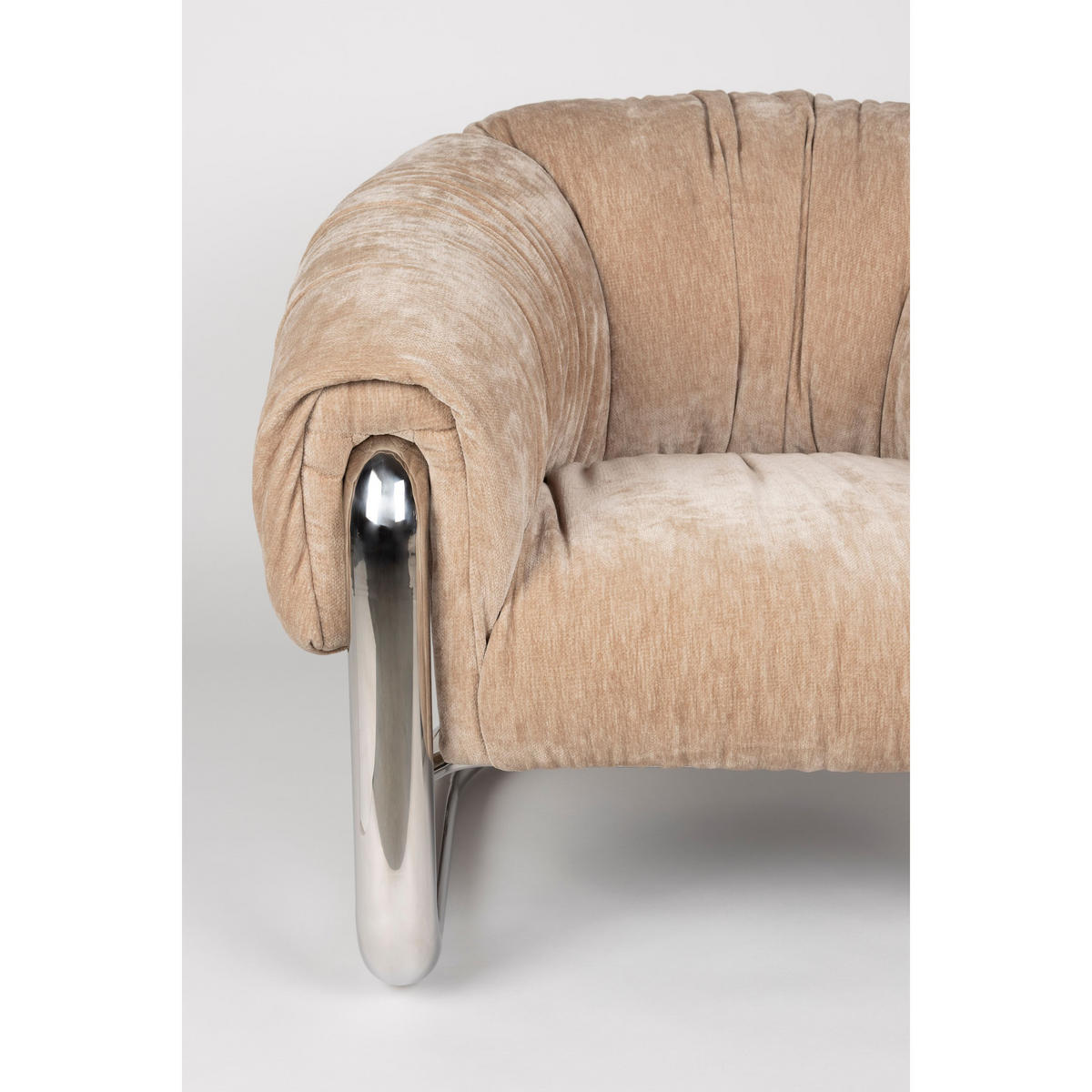 SESSEL Marly Beige - Beige/Silberfarben, Kunststoff (98/79/96cm) - Dutchbone