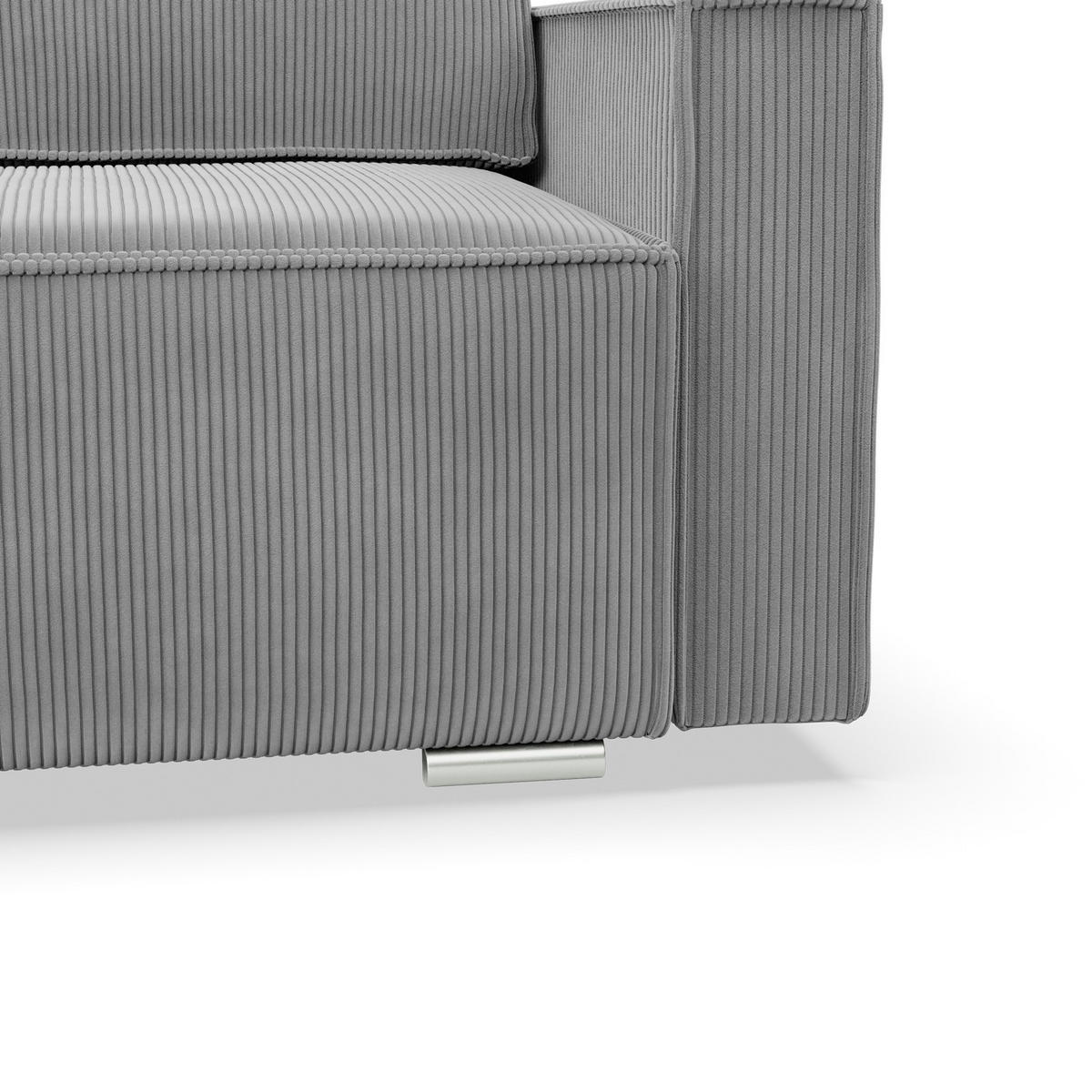 ECKSOFA MIT SCHLAFFUNKTION NOTO BONELL Grau - Grau, Textil (142/231cm) - Mebligo