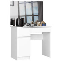 MĂSUȚĂ de machiaj cu oglindă - alb, compozit lemnos (90/142/50cm) - RAUMHIRSCH FURNITURE