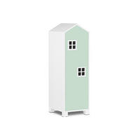 KINDERKLEIDERSCHRANK MIRUM mit 3 Einlegeböden und Türen, Weiß/Hellgrün - Weiß/Hellgrün, Holz (40/145/45cm) - KONSIMO®