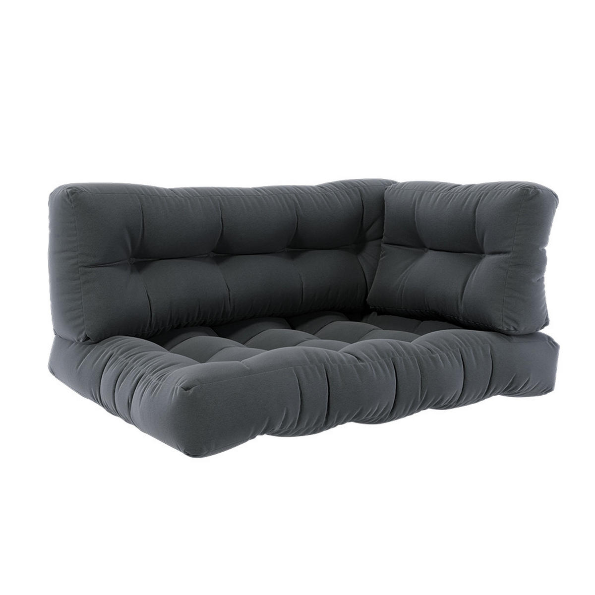 PALETTENKISSEN SET Flocken Anthrazit 120 x 80 cm 3 Teile - Anthrazit, Textil (120/80/15cm) - Vicco