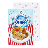GRUSSKARTE Liebe Grüße - Teekanne in Bunt - 17 x 11,5cm - Multicolor, Papier (11.5/0.2cm) - Blond Amsterdam