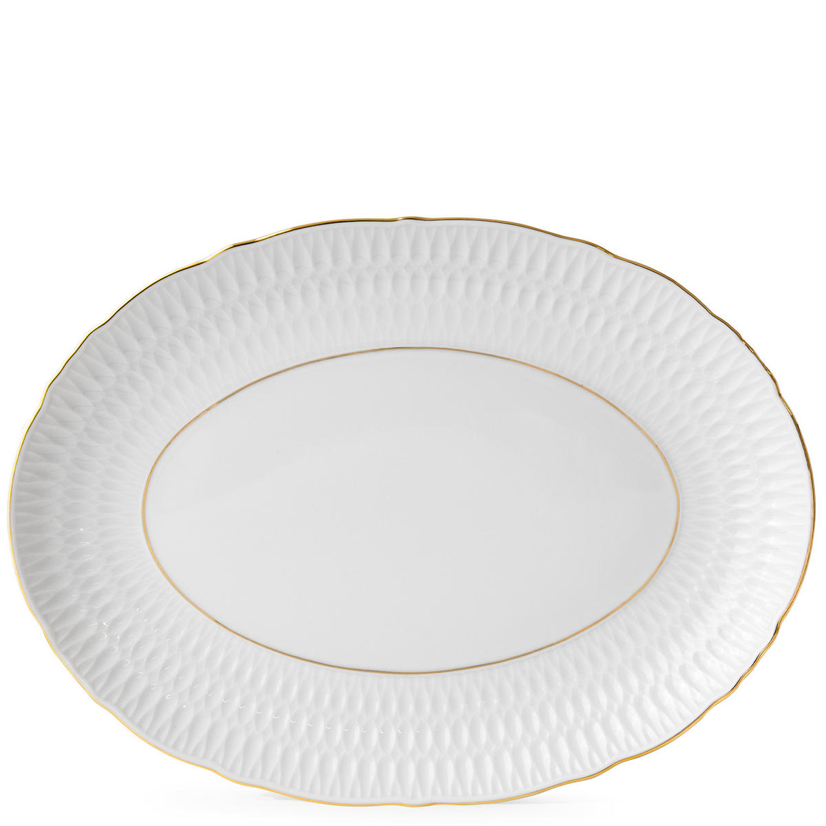 SERVIERPLATTE CMIELOW SOFIA GOLDRAND aus Porzellan - Weiß, Keramik (34/2/34cm) - KONSIMO®