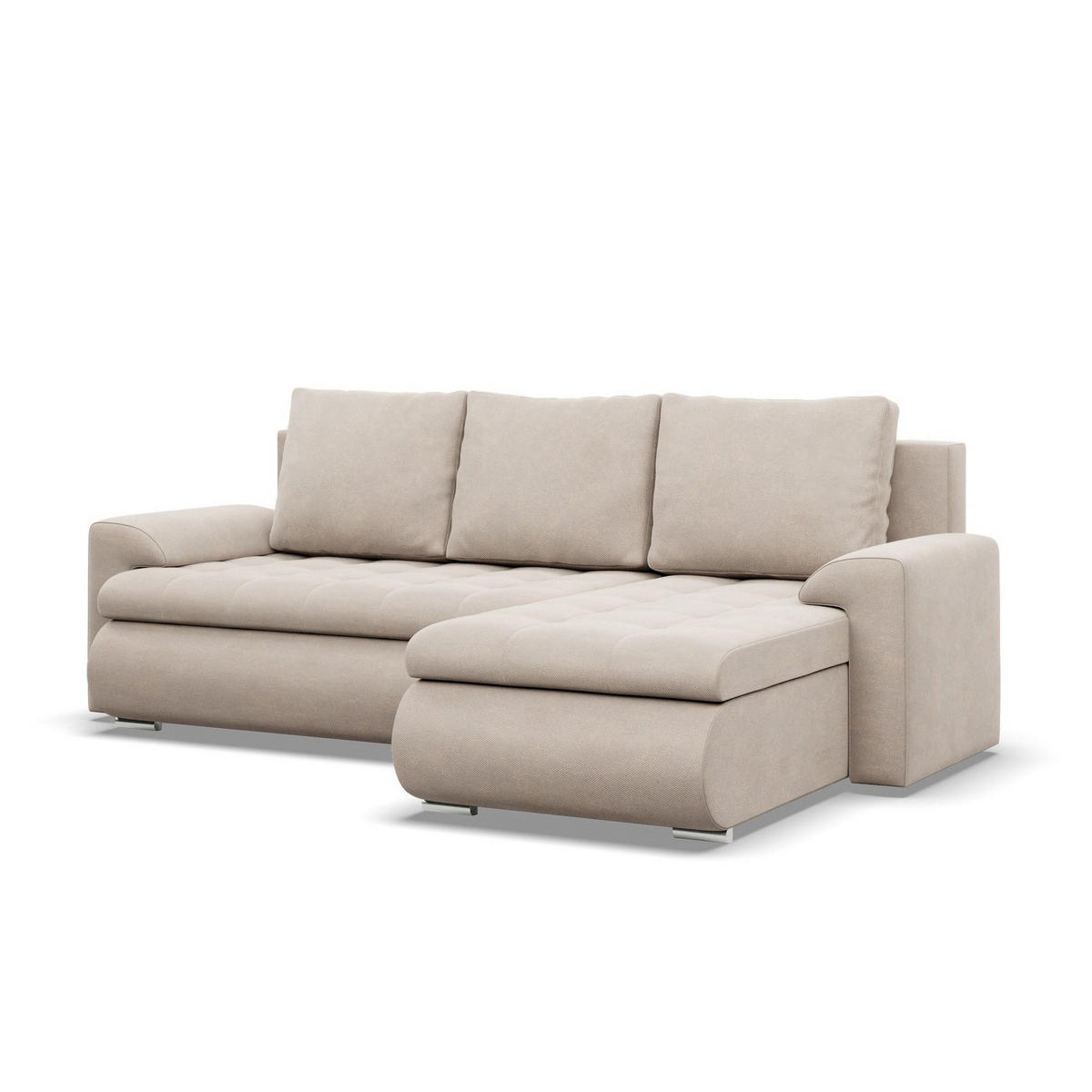 ECKSOFA RECHTS MIT SCHLAFFUNKTION FORESTA, Beige - Beige, Textil (230/159cm) - Mebligo