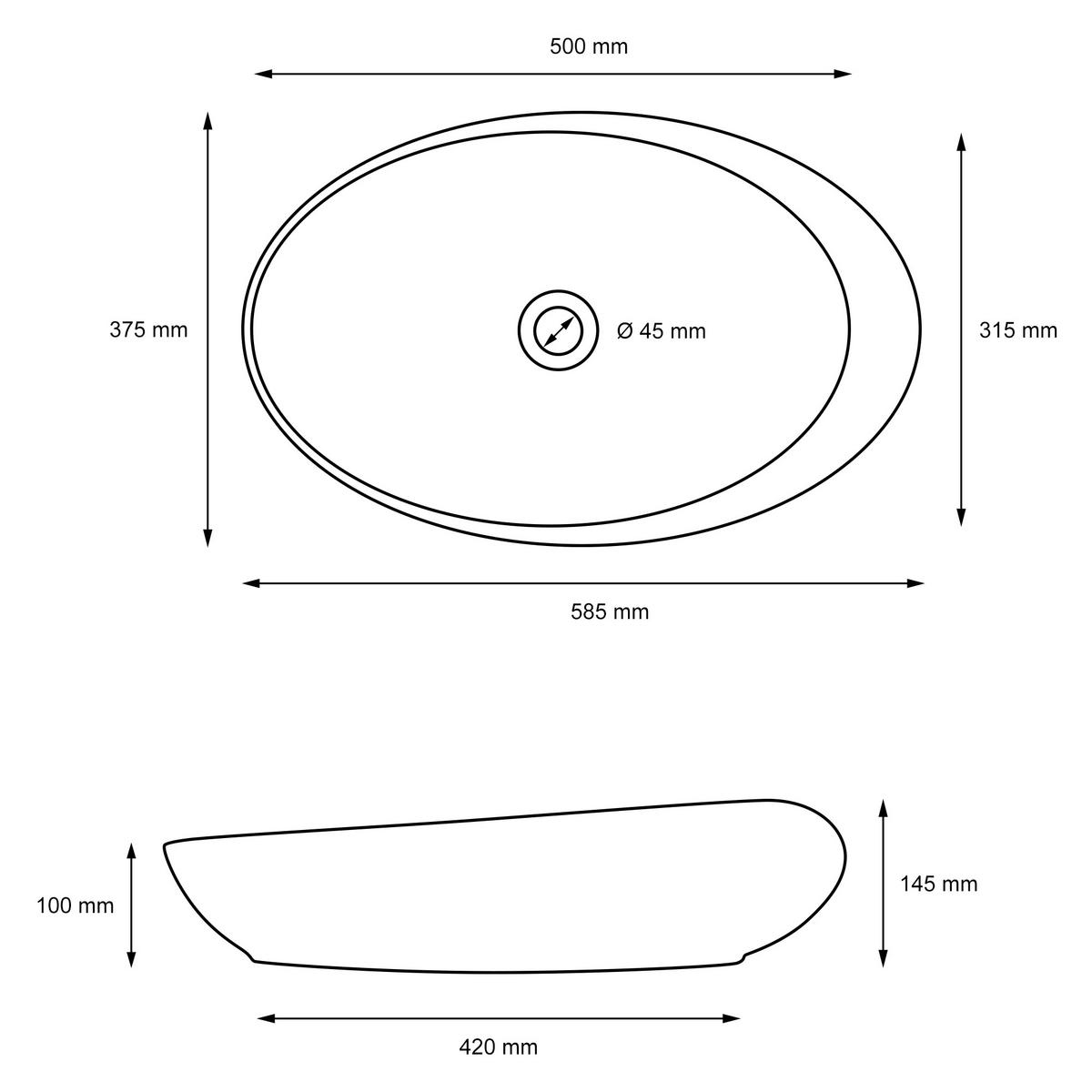 WASCHBECKEN - Weiß, Keramik (37.5/14.5/58.5cm) - LuxeBath