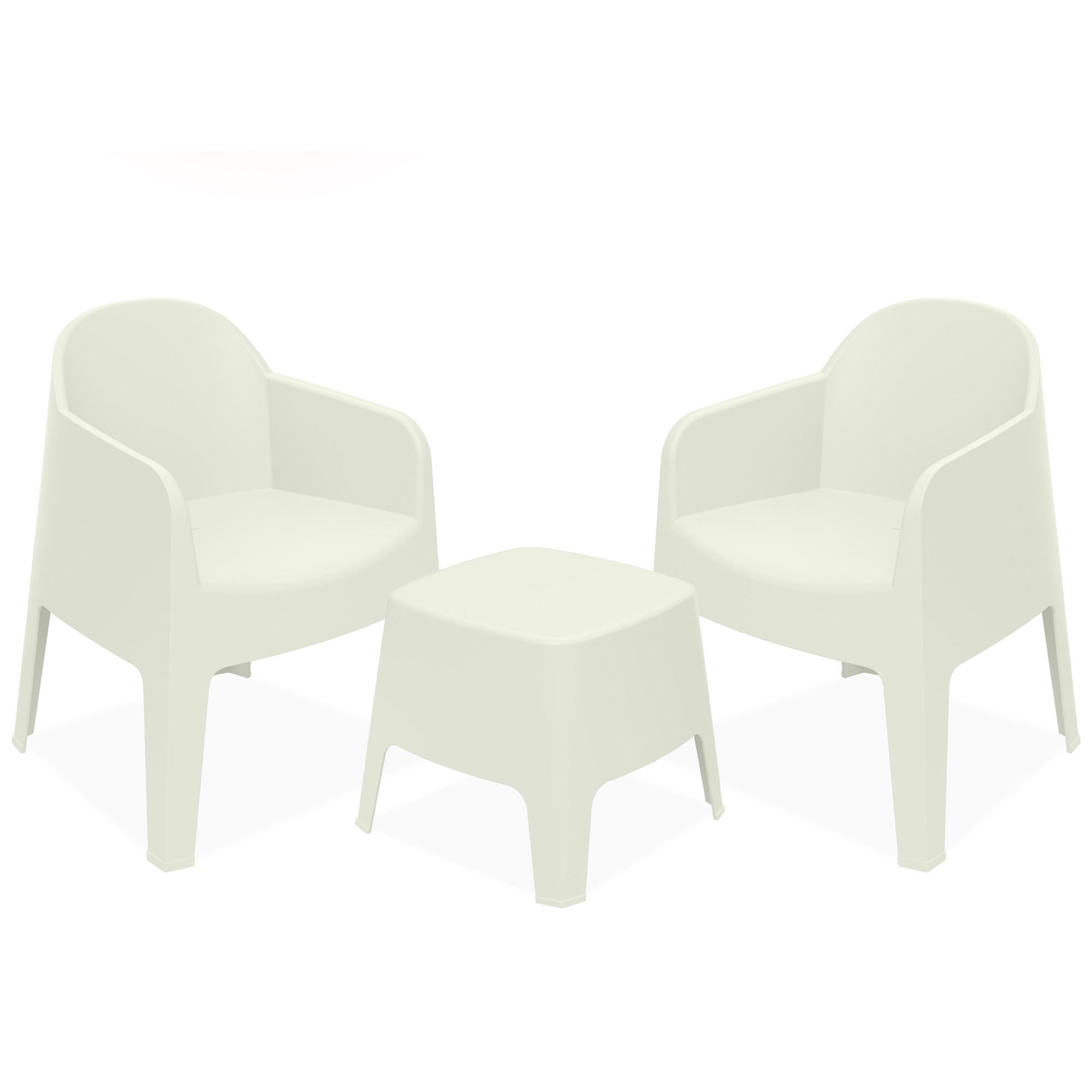 GARTENMÖBEL-SET MALUS, 3-tlg - Beige, Kunststoff - KONSIMO®