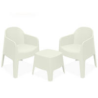GARTENMÖBEL-SET MALUS, 3-tlg - Beige, Kunststoff - KONSIMO®