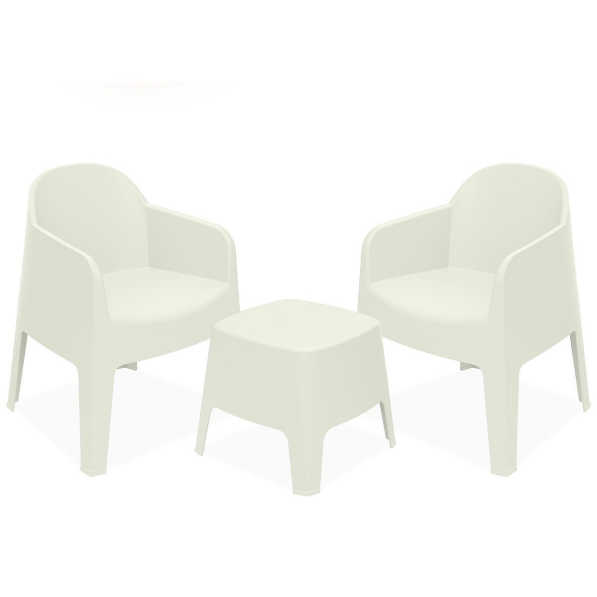 GARTENMÖBEL-SET MALUS, 3-tlg - Beige, Kunststoff - KONSIMO®