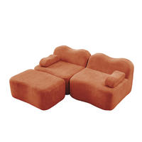 ECKSOFA 192/167/70 cm Orange aus Samt mit Ottomanen und modularem Design - Orange, Textil (167/192cm) - OKWISH