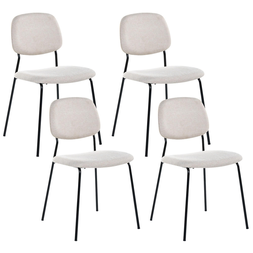 SCAUN DE BUCĂTĂRIE set de 4 textil bej deschis Riley