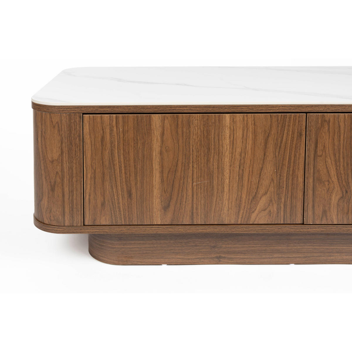 KOMMODE Almira Marmoroptik Walnussfarbe - Braun, Holzwerkstoff (90/80/40cm) - Housecraft Living