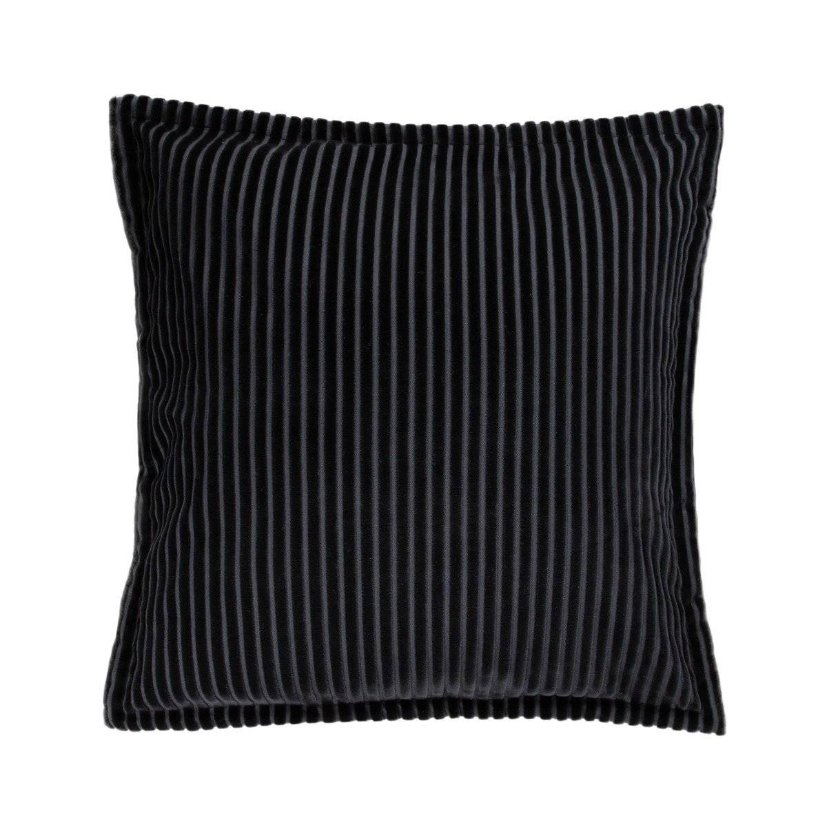 KOPFKISSENBEZUG Samt schwarz 45/45 cm - Schwarz, Textil (45/45cm) - Homla