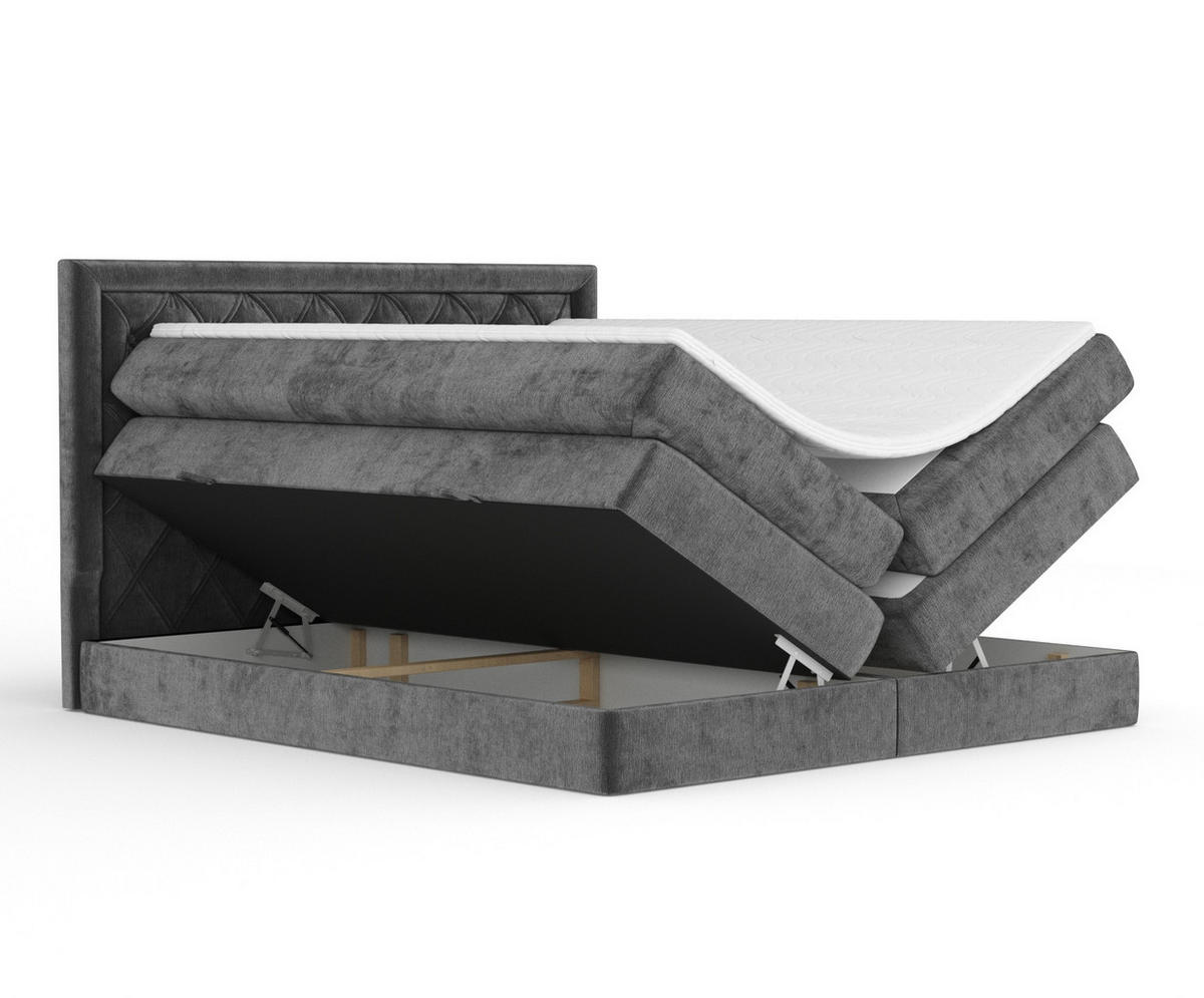 BOXSPRINGBETT Aurelia Anthrazit 160/200 cm - Anthrazit/Schwarz, Holz/Holzwerkstoff (160/200cm) - Maison de Reve