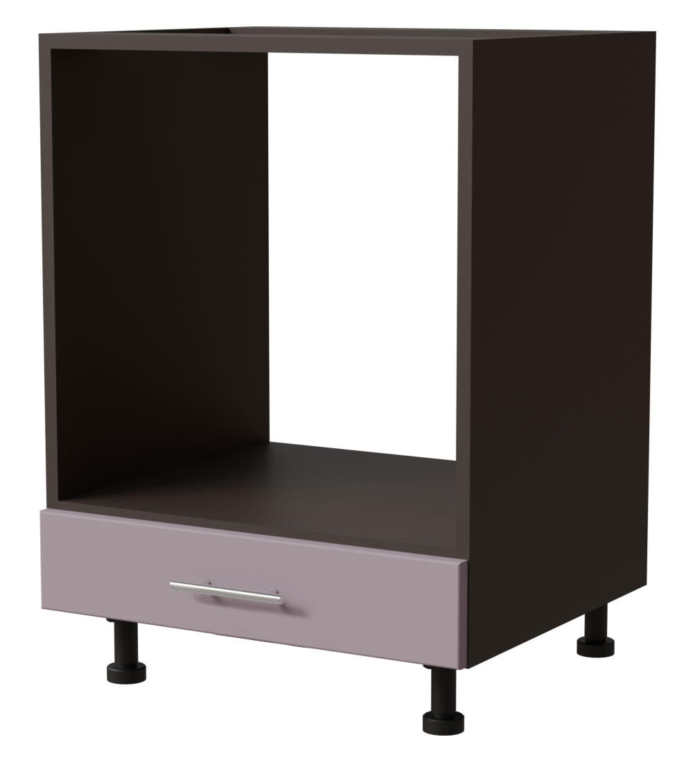 HERDUMBAUSCHRANK Bari D11K/60 Lava / RAL 4009 pastellviolett 60 / 50 / 82cm - Dunkelgrau/Violett, Holz/Holzwerkstoff (60/82/50cm) - Feldmann-Wohnen