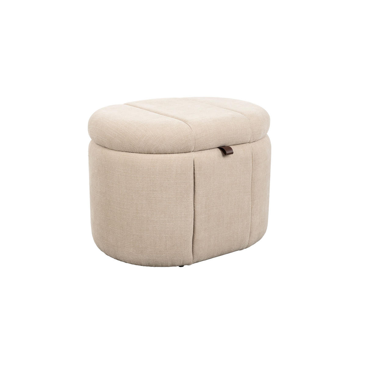 BANK Puffy mit Stauraum Beige M - Beige, Kunststoff (60/44/44cm) - Zuiver