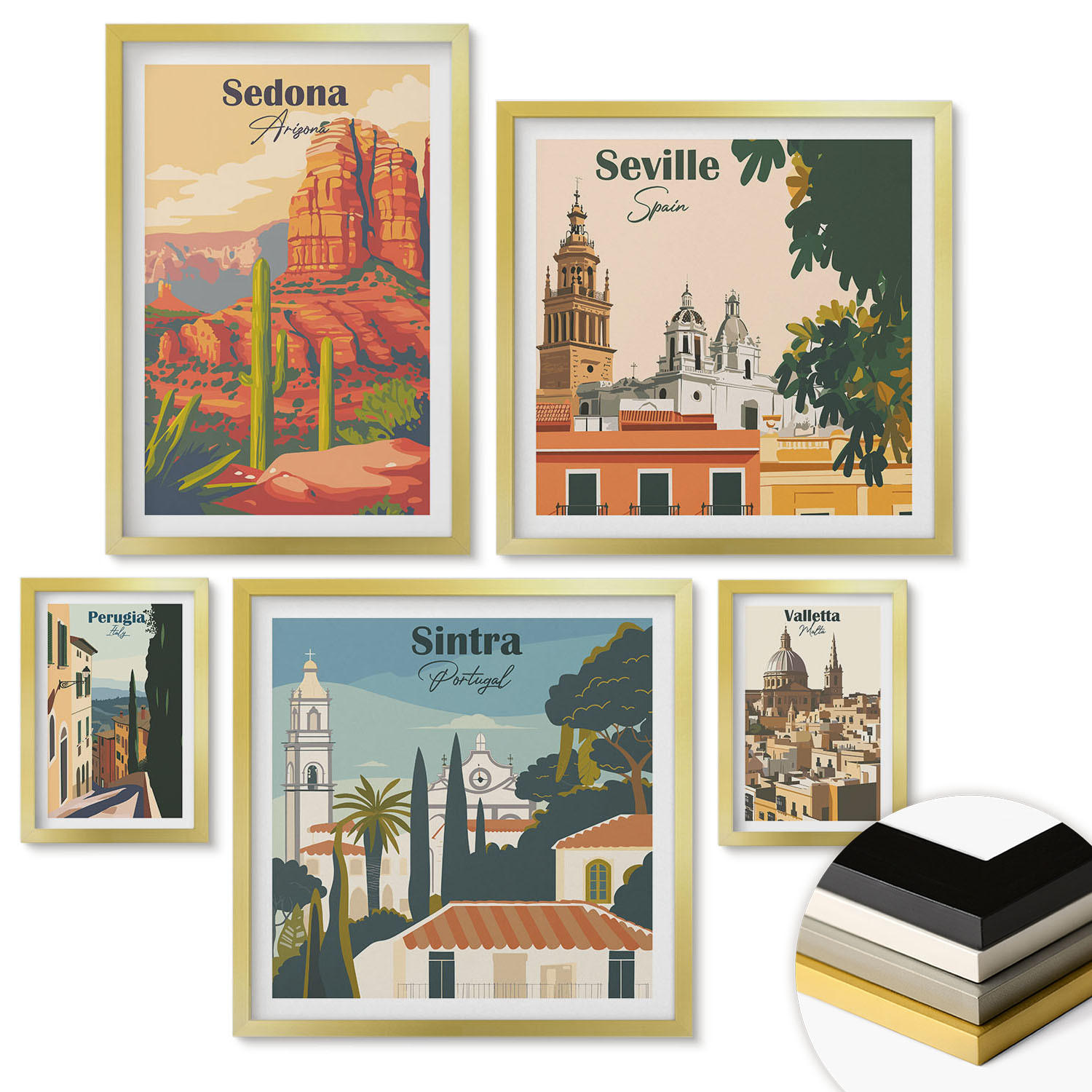 ArtPrintCave Wandbilder Gold 40x60 cm