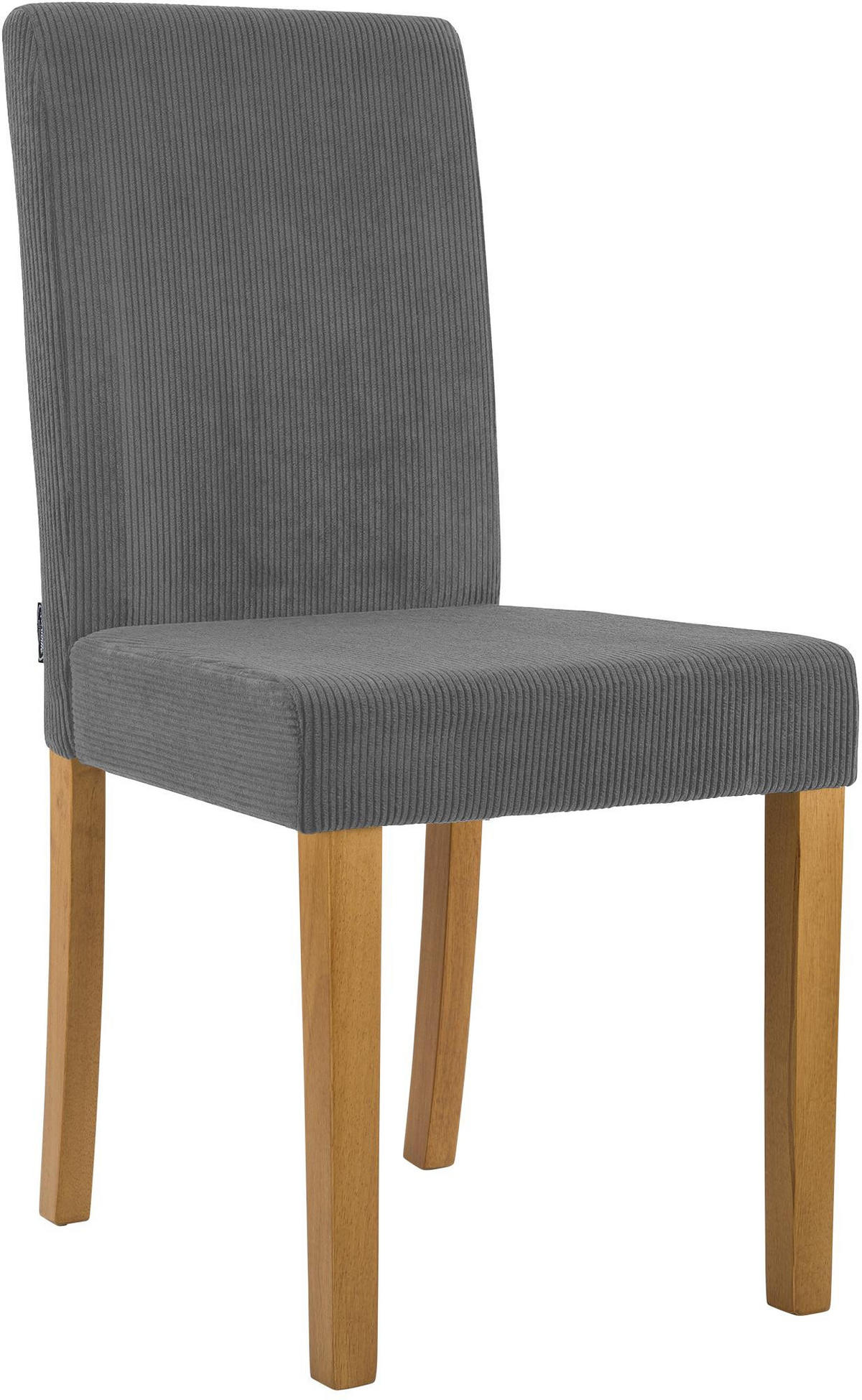 ESSZIMMERSTUHL Cord Grau - Naturfarben/Grau, Holz/Textil (41/91/47cm) - CLP