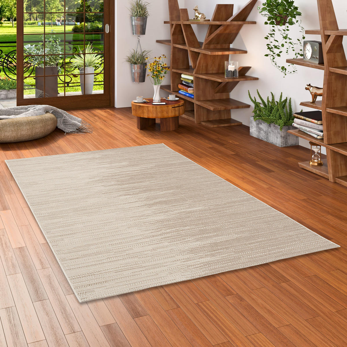 IN & OUTDOOR TEPPICH NATUR PANAMA VERLAUF - Grau, Textil (80/150cm) - Pergamon