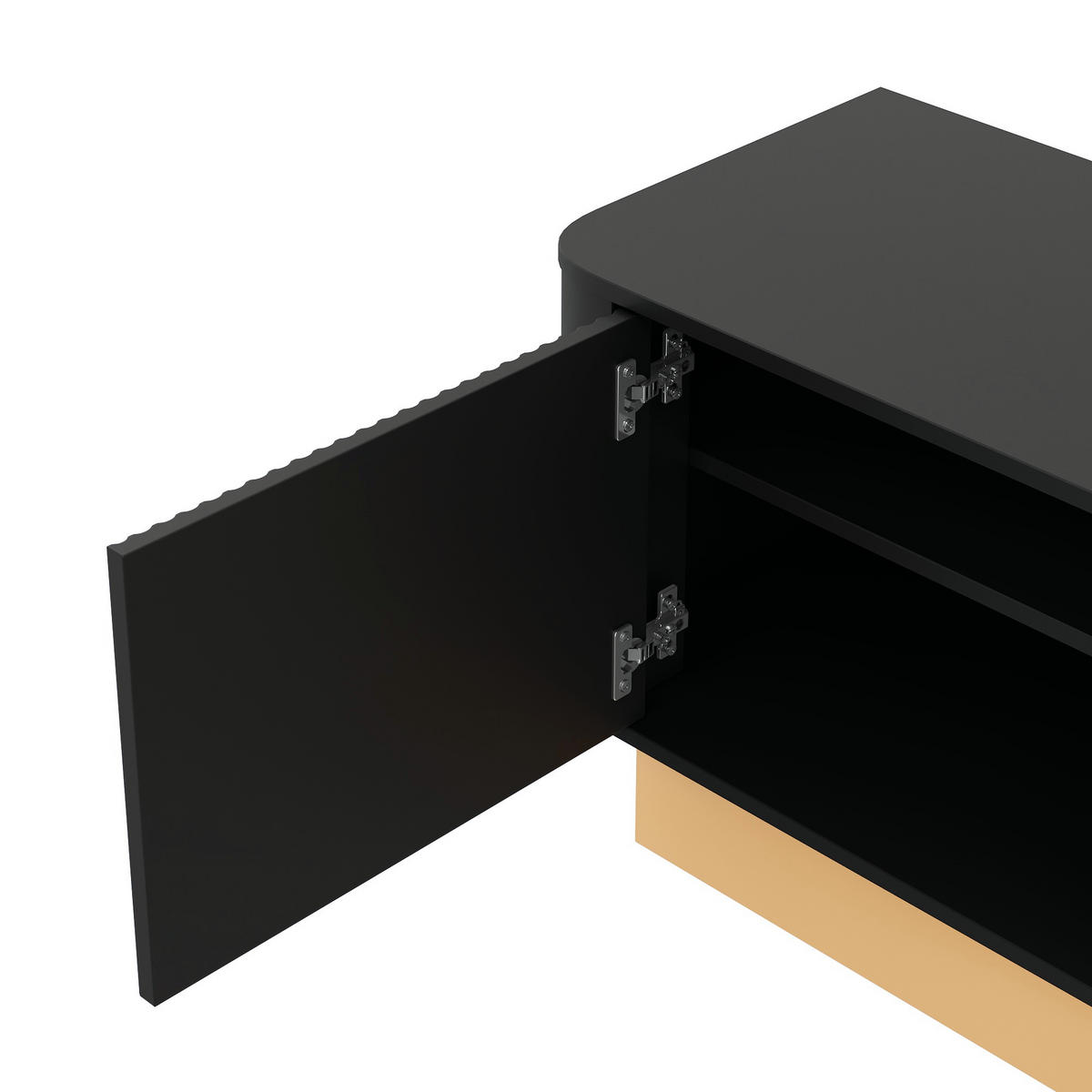 LOWBOARD in Schwarz TV-Schrank mit Verstellbare Einlegeböden für Wohnzimmer, B200/T40/H47,5 cm - Schwarz, Holzwerkstoff (200/47.5/40cm) - STILVORA