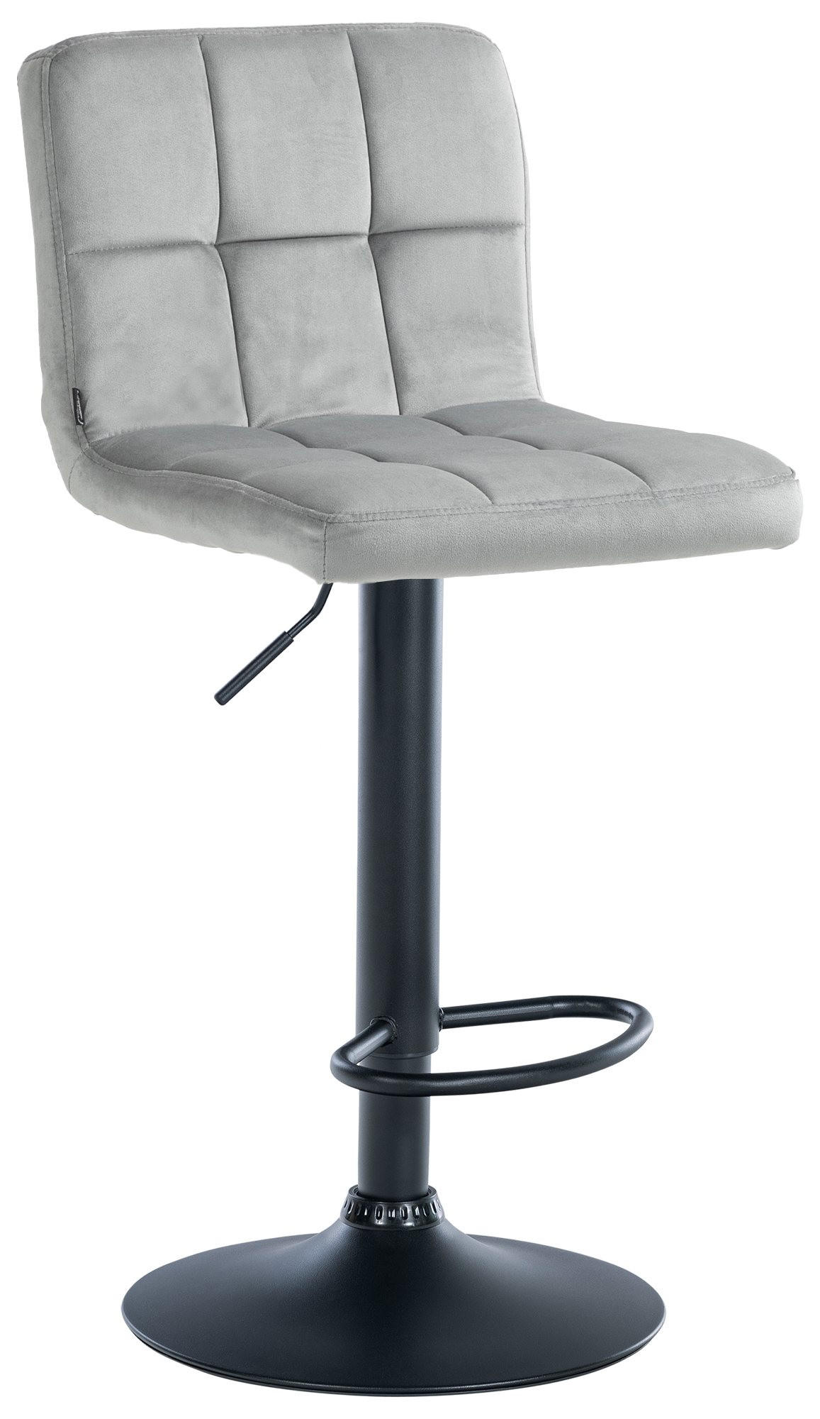 BARHOCKER Samt grau - Schwarz/Grau, Textil/Metall (46/94/47cm) - CLP