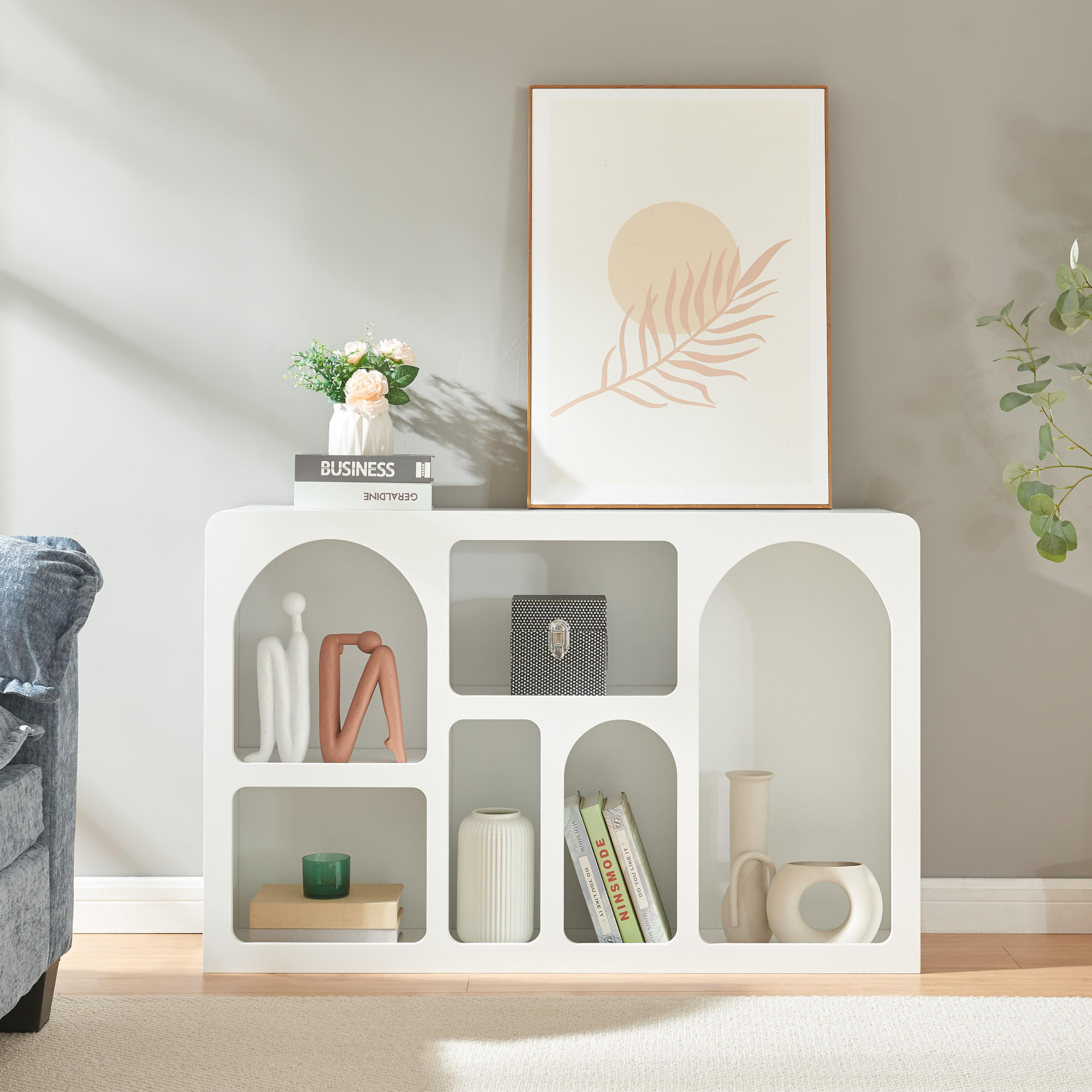 SIDEBOARD Vågå - Weiß, Holzwerkstoff (30/70/110cm) - [en.casa]