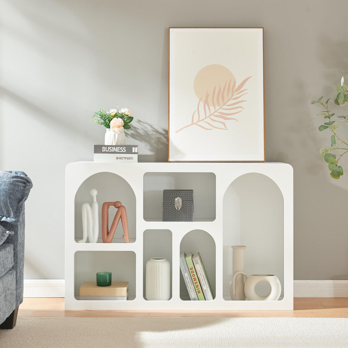 SIDEBOARD Vågå - Weiß, Holzwerkstoff (30/70/110cm) - [en.casa]