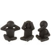 FIGUR P'TIT MAURICE SITZEND - Polyresin - Schwarz - 3er Set - Schwarz, Glas/Naturmaterialien (15/25/24cm) - J-Line