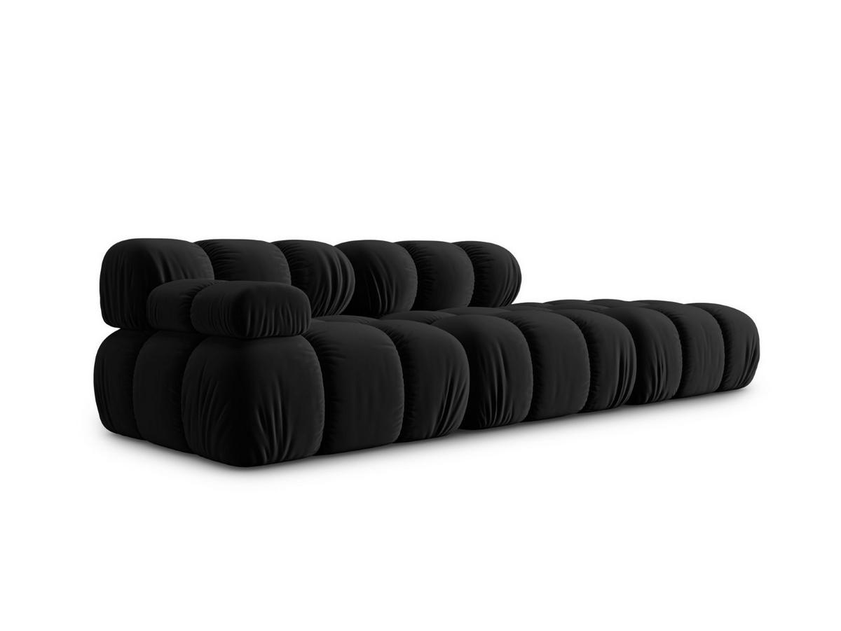 MODULARES-SOFA rechts Bellis aus Samt schwarz 4 Sitzplätze - Schwarz, Textil (94/63/282cm) - Micadoni
