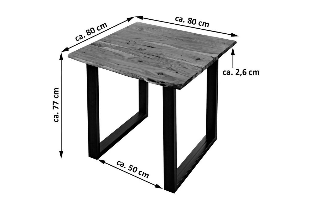 ESSTISCH LUBIN - Schwarz/Braun, Holz/Metall (80/80/77cm) - SAM