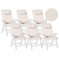 Outdoor-Sitzkissen 6er-Set Hellbeige 50/45 cm Java/Amantea Premium - Beige, Textil (71/71/50cm) - Beliani