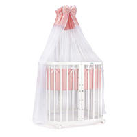 BABYBETT WHITE, 7in1 mit Matratze - Weiß/Rosa, Holz (73/123cm) - waldin