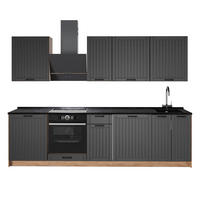 KÜCHENZEILE Fame-Line, Dunkelgrau/Goldkraft Eiche, 280 cm, AP Anthrazit - Honigeiche/Dunkelgrau, Holzwerkstoff (280/206.8/60cm) - Vicco