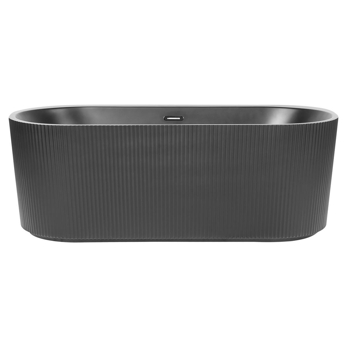 FREISTEHENDE BADEWANNE 81x169x59 cm schwarz Gocta - Schwarz, Kunststoff (81/59/169cm) - Beliani