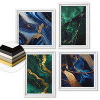 WANDBILDER 4er-Set - 50x50 cm & 40x60 cm Weißer Rahmen - Elegante Muster auf Steinen - Weiß, Kunststoff (50/50cm) - ArtPrintCave