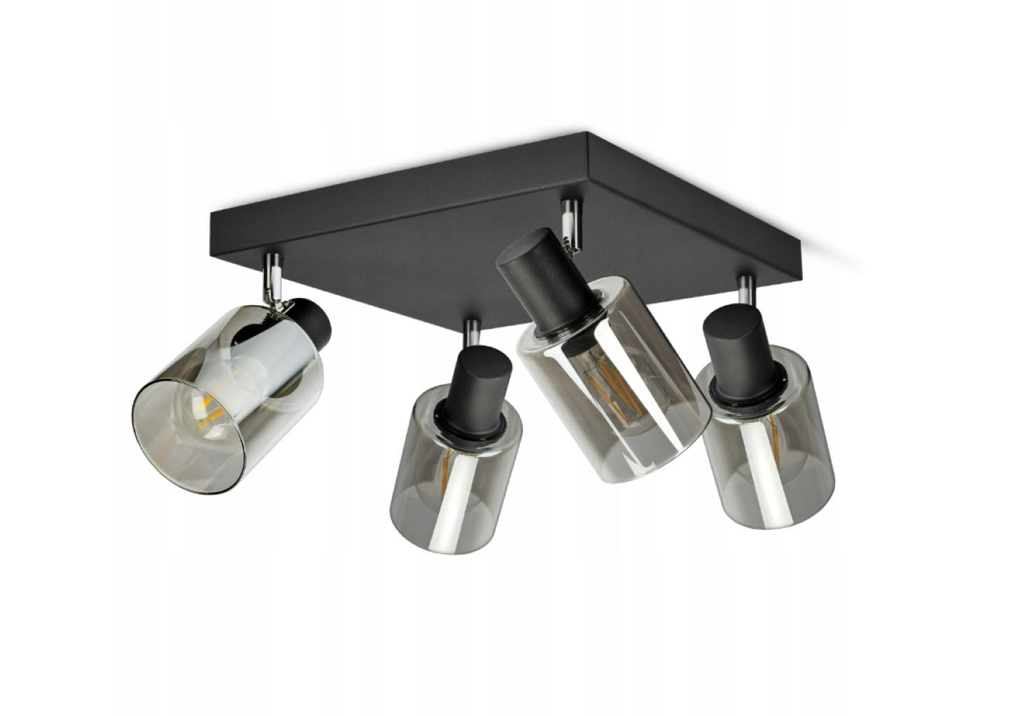 DECKENLEUCHTE TUBE - Transparent/Schwarz, Glas/Metall (30/30/23cm) - kiki design