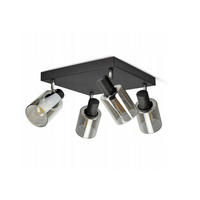 DECKENLEUCHTE TUBE - Transparent/Schwarz, Glas/Metall (30/30/23cm) - kiki design