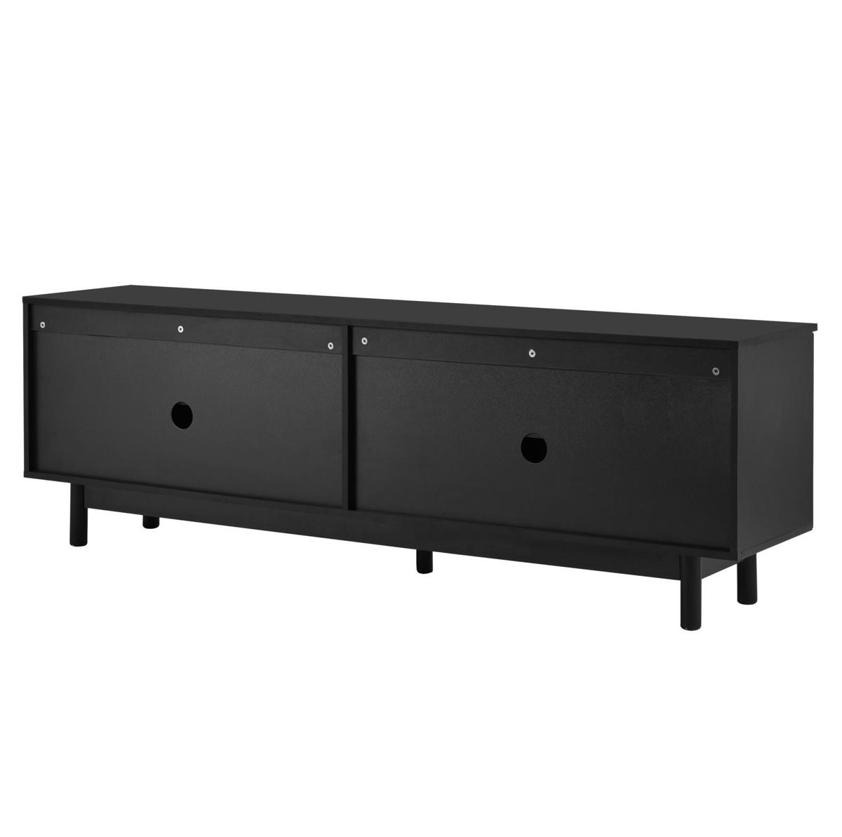 TV-LOWBOARD 175/38/56 cm mit 4 Türen und Push-to-Open-System - Schwarz, Holzwerkstoff (175/56/38cm) - BEAOK