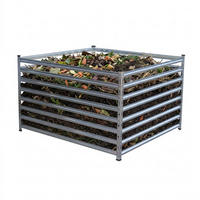 KOMPOST Silver galvaniserat stål - Silverfärgad, Metall/Plast (120/90/120cm) - Relaxdays