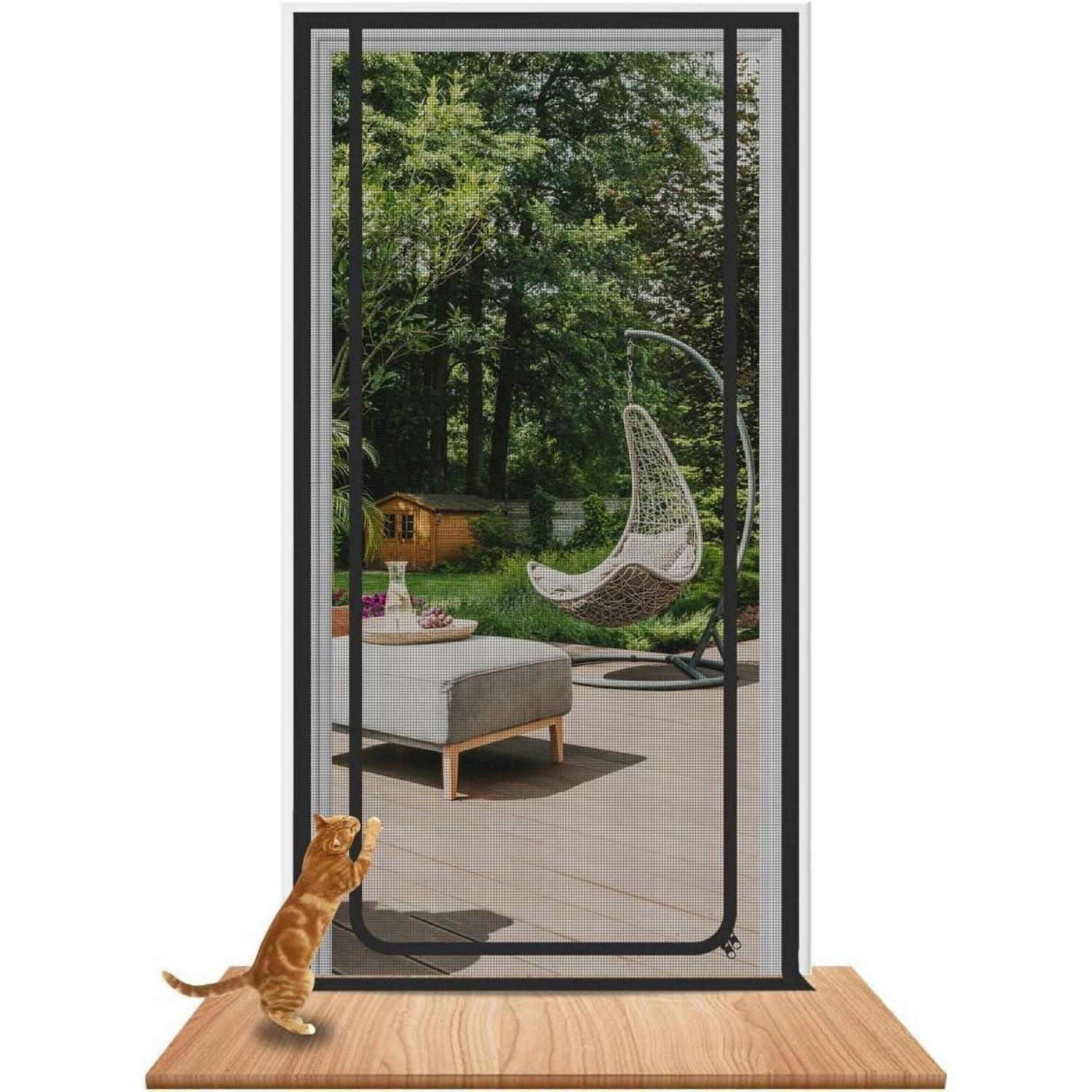 KATZENGITTERTÜR verstärkt 80 x 200 cm Schwarz - Schwarz, Kunststoff (20/30/3cm)