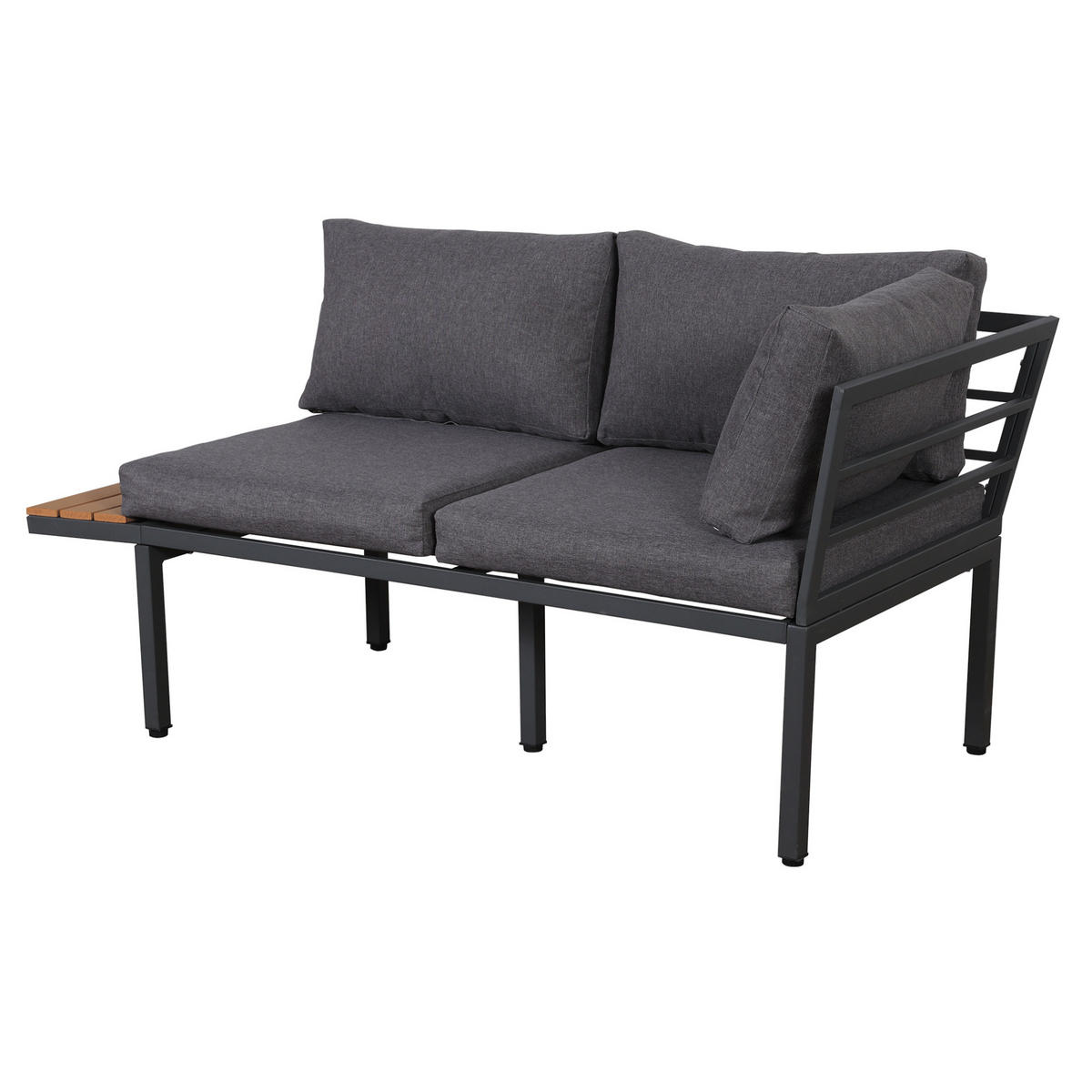 GARTENSET 190x143x65cm grau aus Stahl mit Multifunktion - Grau, Metall - Modfu