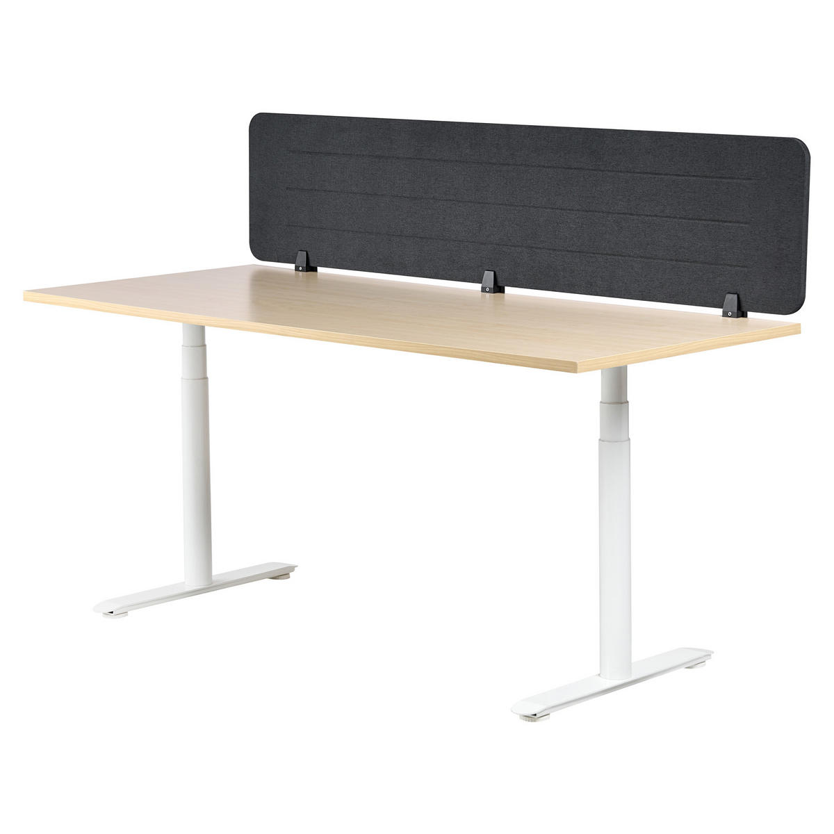 DĚLICÍ STĚNA NA STŮL 180/40 cm Tmavě šedá Ziggy - tmavě šedá, textil (180/40/2cm) - Beliani