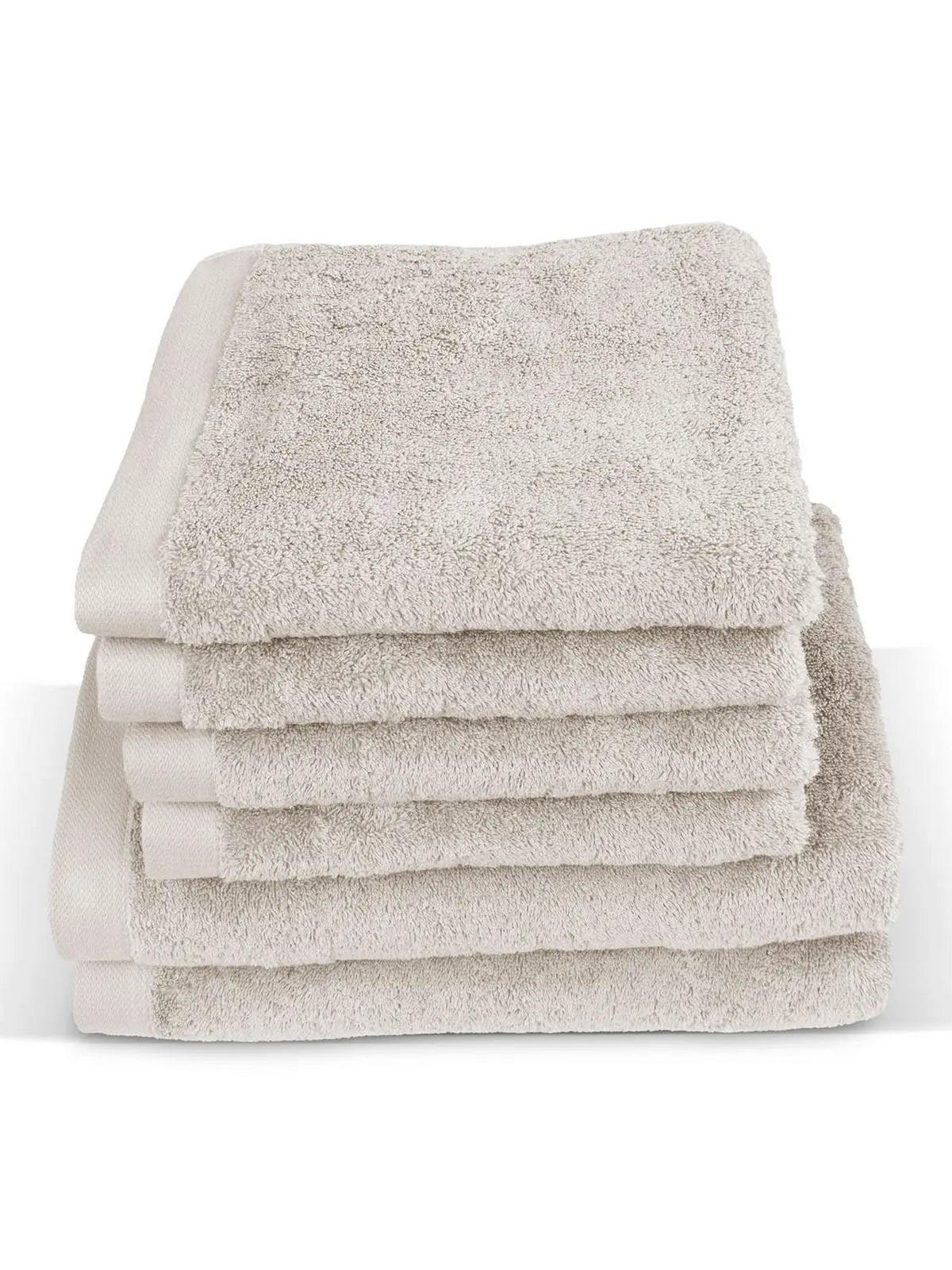 6ER Set Pura Sandgrau 2x Duschtuch + 4x Handtuch - Sandfarben, Textil (50/100cm) - Herzbach Home