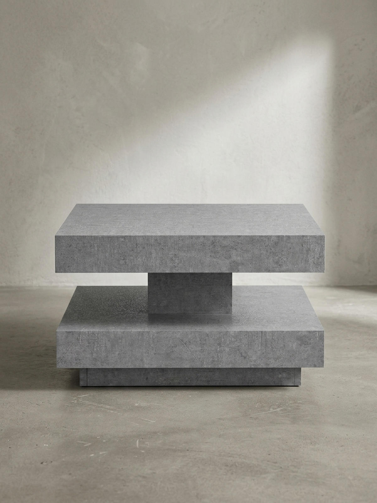 COUCHTISCH in Stein-Optik mit Stauraum, Modernes Design, Quadratisch, Grau 60x60x34 cm - Grau, Holzwerkstoff (60/60/34cm) - KADIMA DESIGN